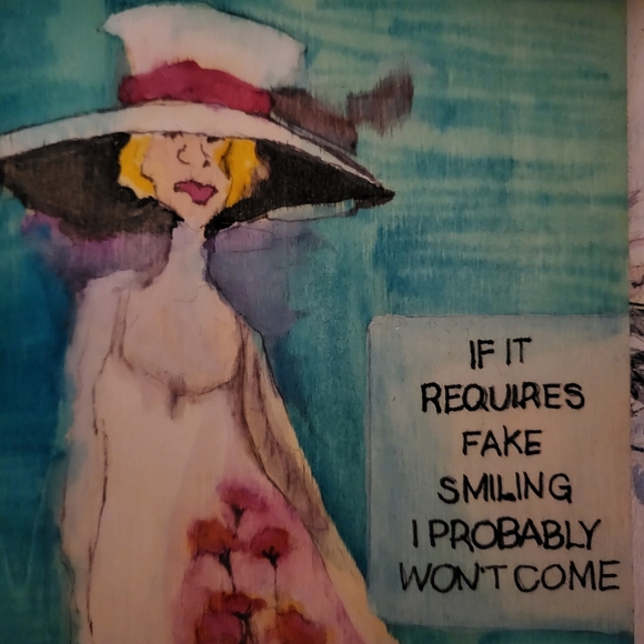 Hand-painted Wood Tile,  5x5 inches,  Can Write Your Own Message On The Back. - Picture 13 of 16